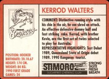 1991 Stimorol NRL #20 Kerrod Walters Back